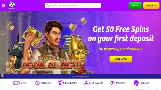 PlayOJO casino screenshot